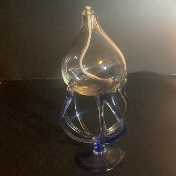 Jozefina Krosno blown glass octopus oil lamp vintage - Picture 11 of 13